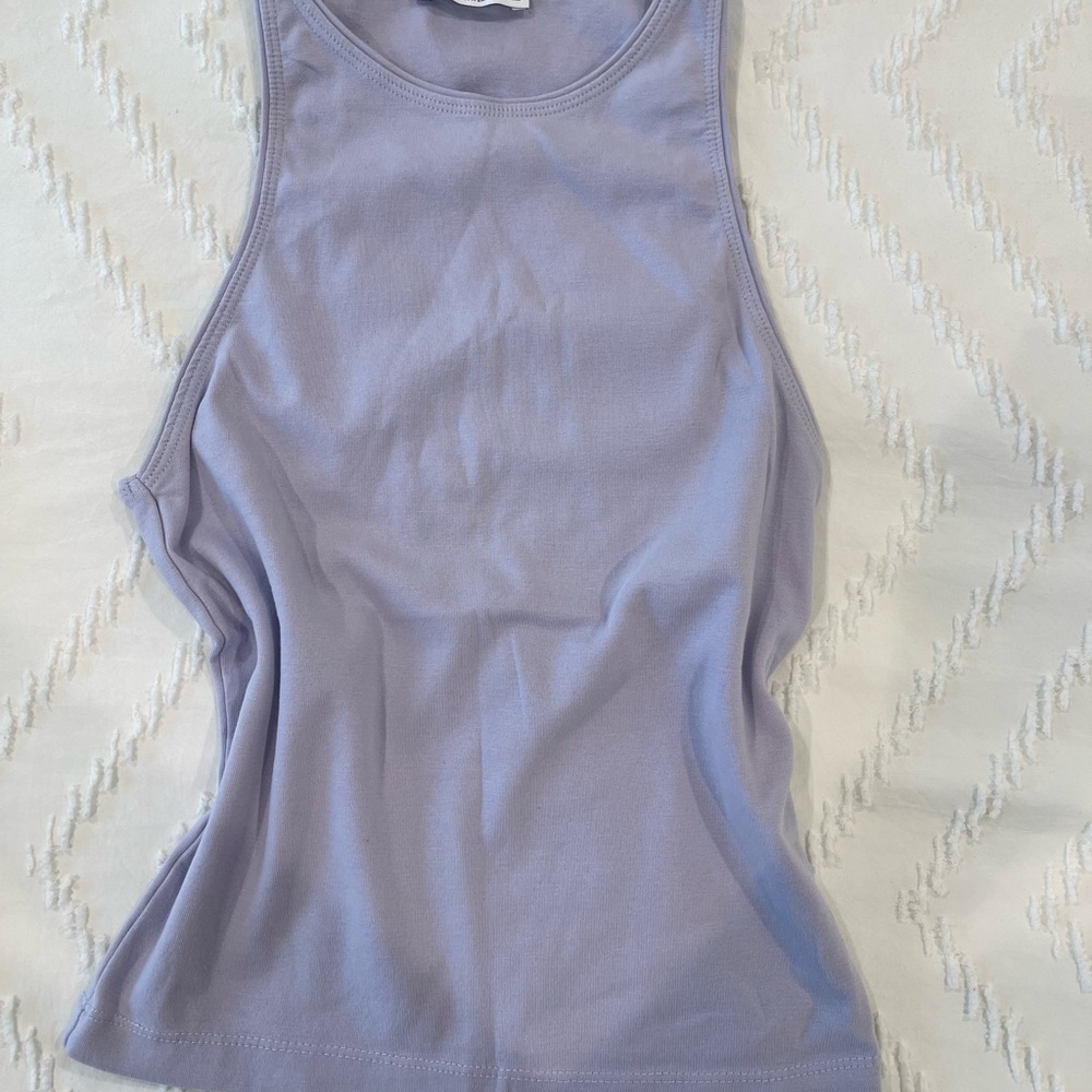 Zara Purple Fitted Cut Out Tank Top